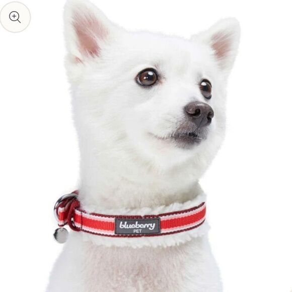 Blueberry Pet - Sherpa Fleece Padded Dog Collar - Medium - Picture 1 of 6